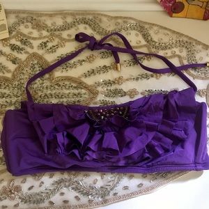 Purple bandeau bikini top